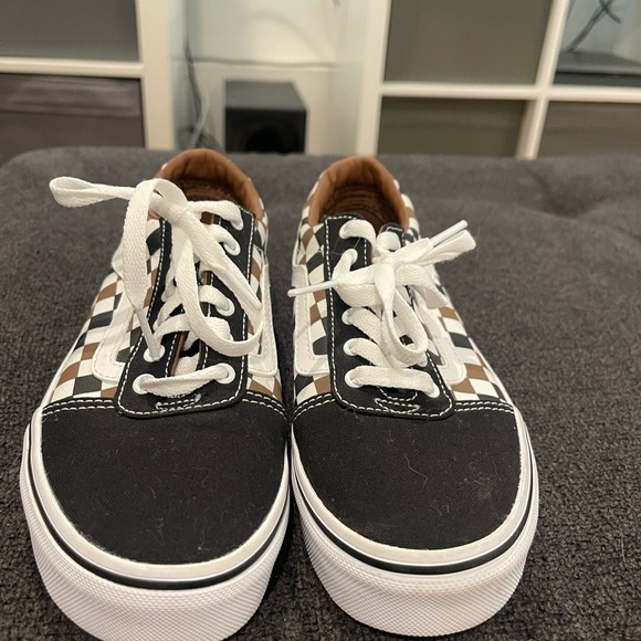Vans Kids Black and Brown Checkered Sneakers - Picture 3 of 6